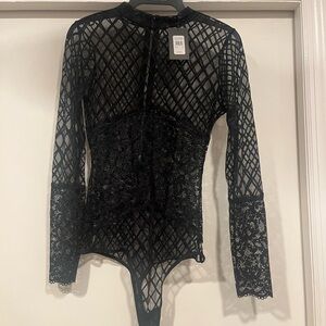 Frederick’s of Hollywood, sexy, Black Lace Bodysuit brand new with tag